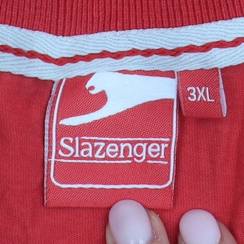 Slazenger Men's Red 3XL Cotton Crew Neck T-Shirt