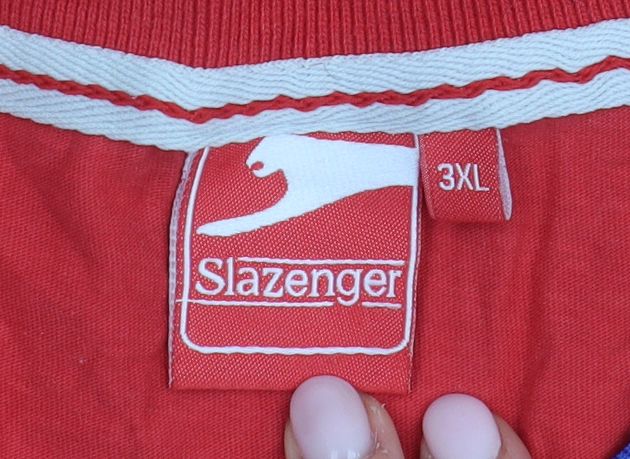 Slazenger Men's Red 3XL Cotton Crew Neck T-Shirt
