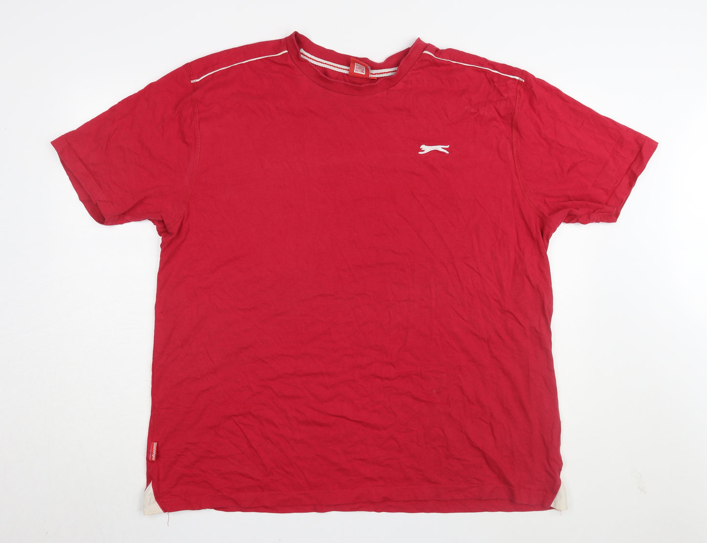 Slazenger Men's Red 2XL Cotton Crew Neck T-Shirt