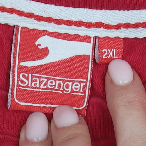 Slazenger Men's Red 2XL Cotton Crew Neck T-Shirt