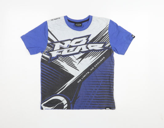 No Fear Boys Blue Graphic Print T-Shirt, Age 11-12, Regular Fit