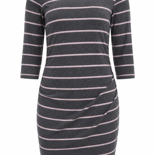 Blooming Marvellous Women's Grey Striped Bodycon Dress Size 10
