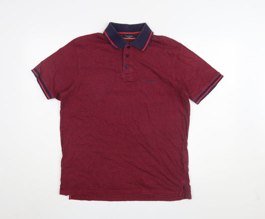 Pierre Cardin Men's Red Cotton Polo M