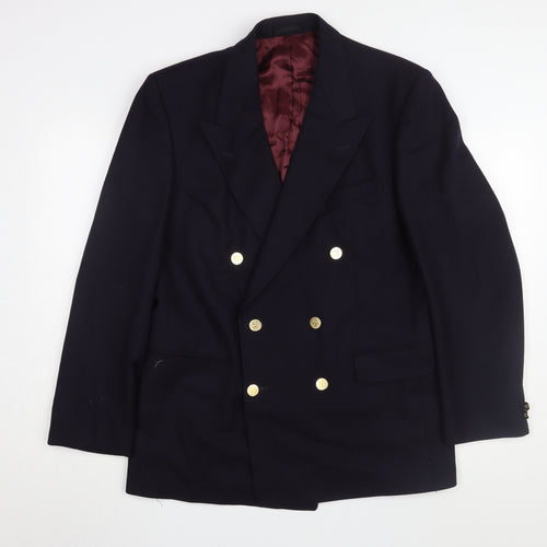 Magee Men's Black Regular Double-Breasted Blazer 40R