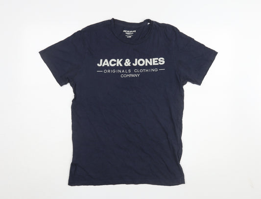 Jack & Jones Men's Blue T-Shirt Small, Regular Fit