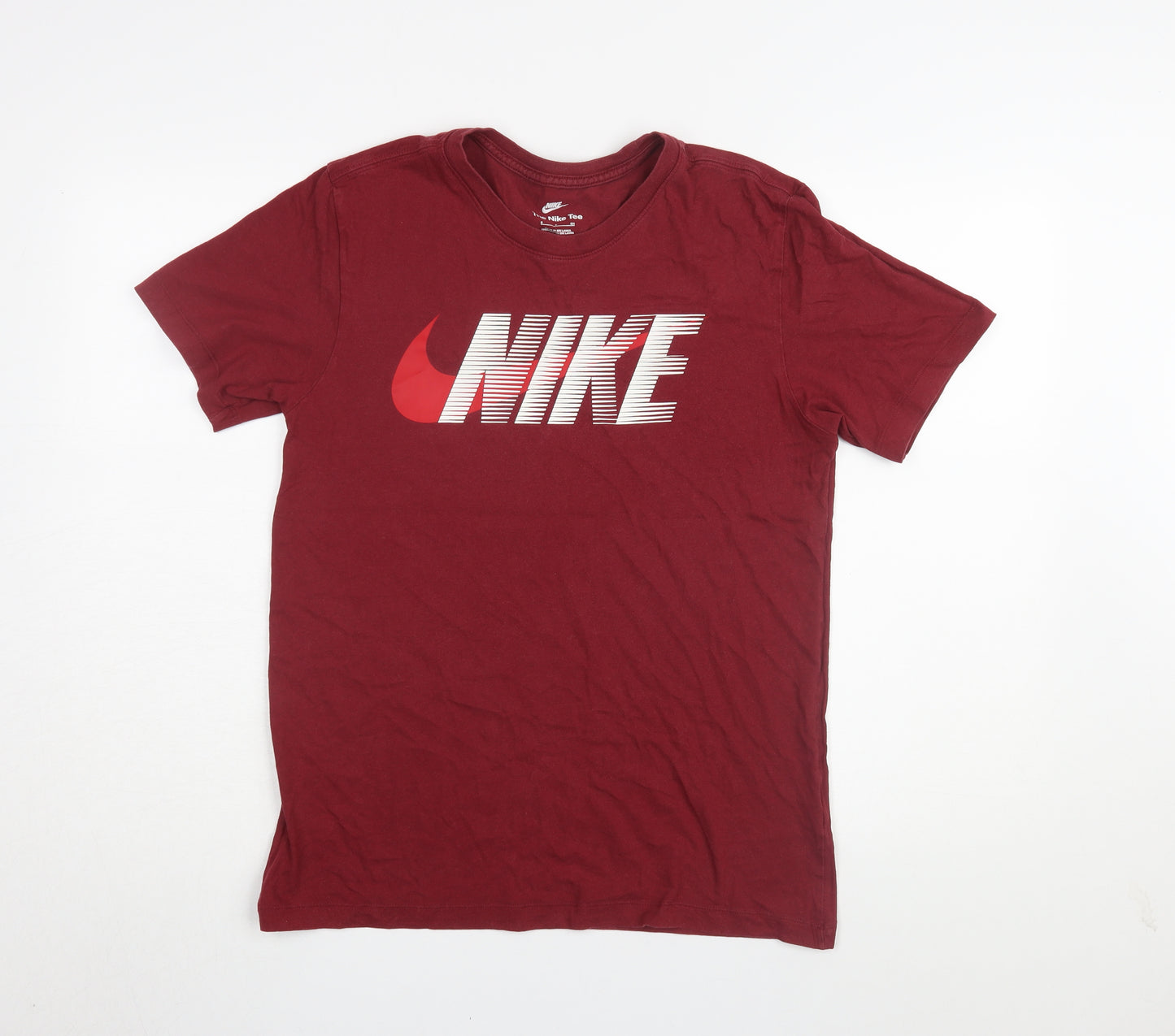 Nike Men's Red S Logo Graphic Short Sleeve T-Shirt
