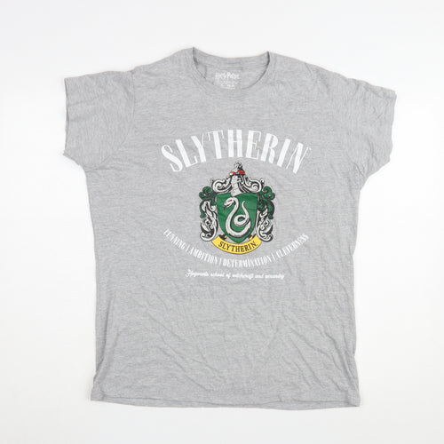 Harry Potter Men’s Grey Slytherin T-Shirt XL