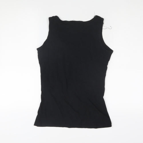 Restyle Women's Black Tank Top M Cartoon Graphic