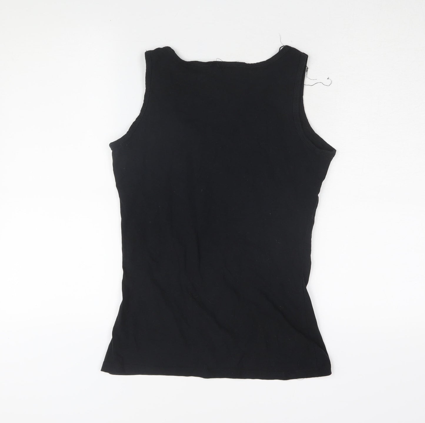 Restyle Women's Black Tank Top M Cartoon Graphic