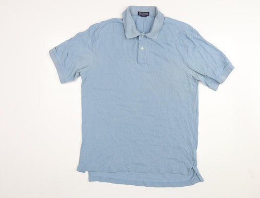 Lands' End Men's Blue Medium Polo, Short Sleeve