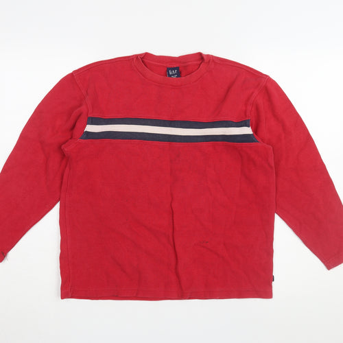 GAP Unisex Red Cotton Long Sleeve T-Shirt Size 12