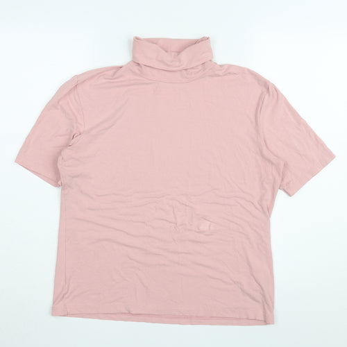 Olsen Pink Roll Neck Women's T-Shirt, Size 18, Casual