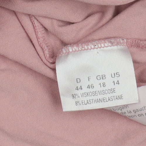Olsen Pink Roll Neck Women's T-Shirt, Size 18, Casual