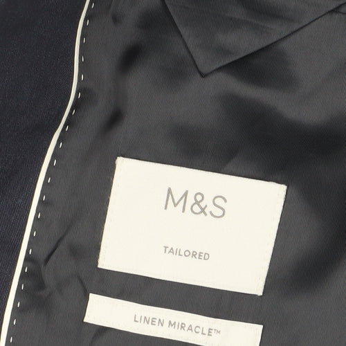 Marks and Spencer Men's Blue Long Blazer Size 40L
