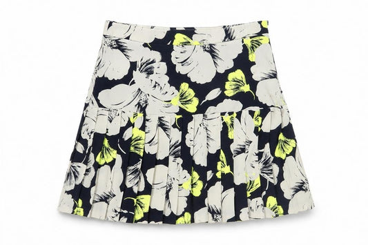 Front view of Banana Republic Women's Multicoloured Floral Pleated Skirt, size 4