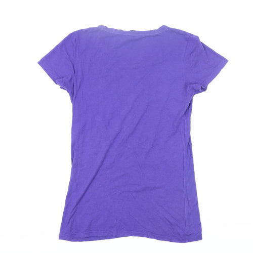 Bench Women's Purple T-Shirt L Casual Short Sleeve