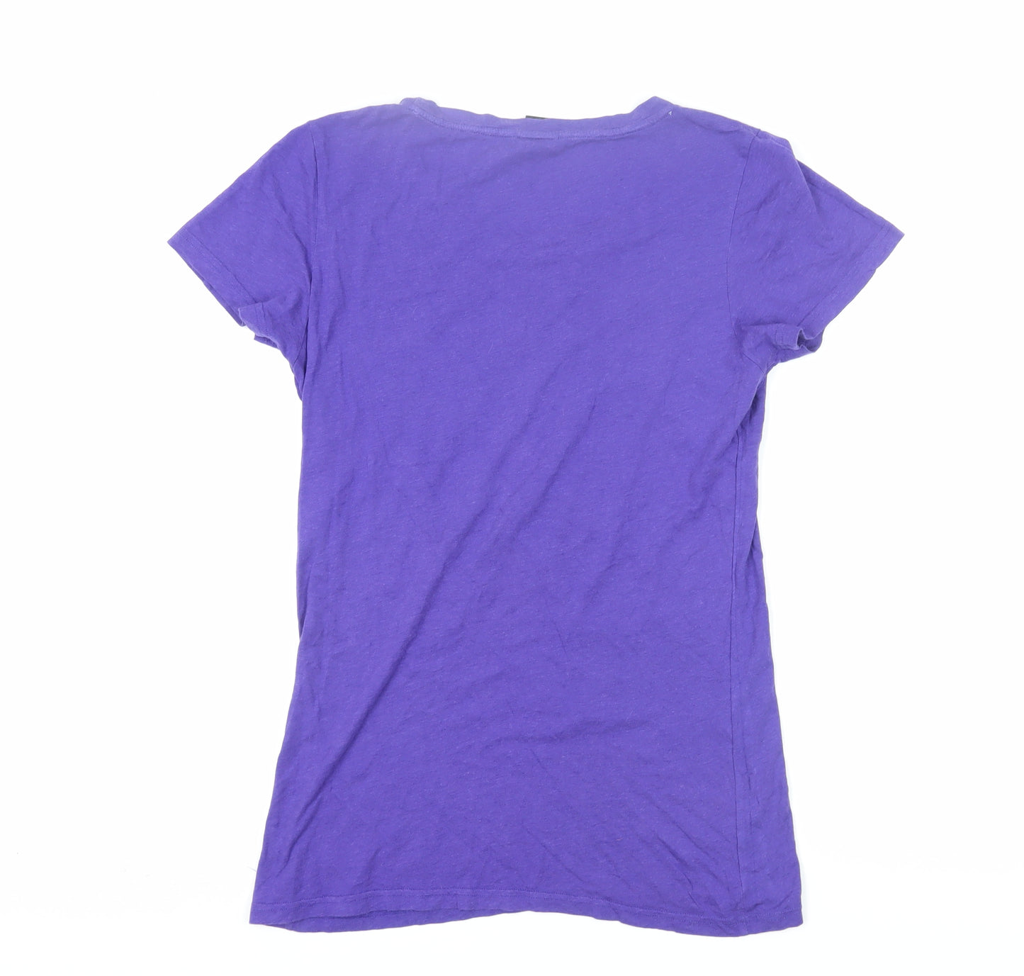 Bench Women's Purple T-Shirt L Casual Short Sleeve