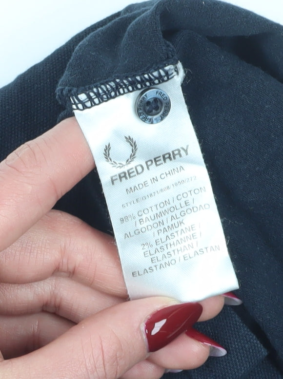Fred Perry Women's Black Polo Shirt Size 10 Classic Style