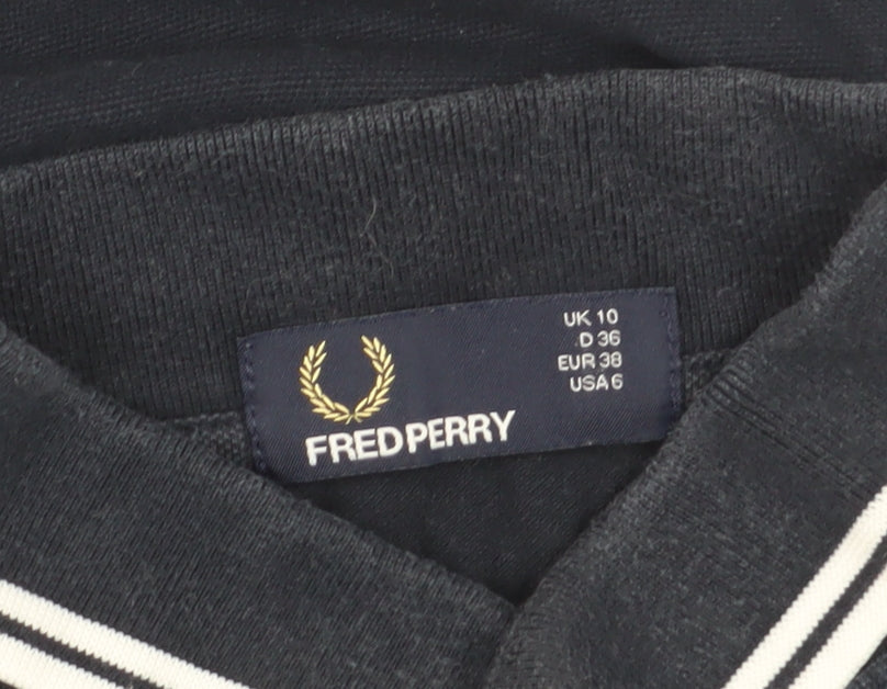 Fred Perry Women's Black Polo Shirt Size 10 Classic Style