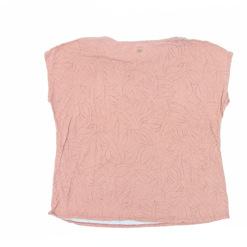 Sherpa Women's Pink Floral T-Shirt L Basic Crew Neck