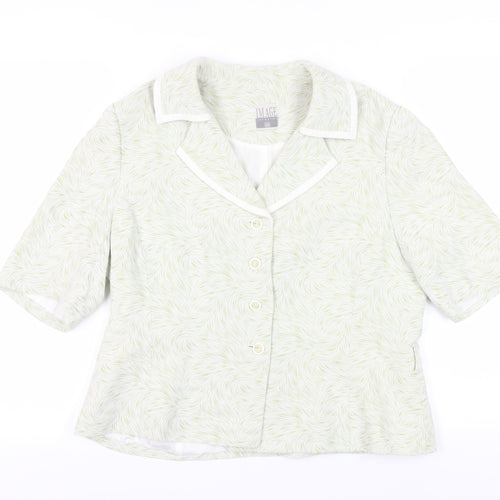 Image Collection Women's Green Size 16 Short Sleeve Jacket