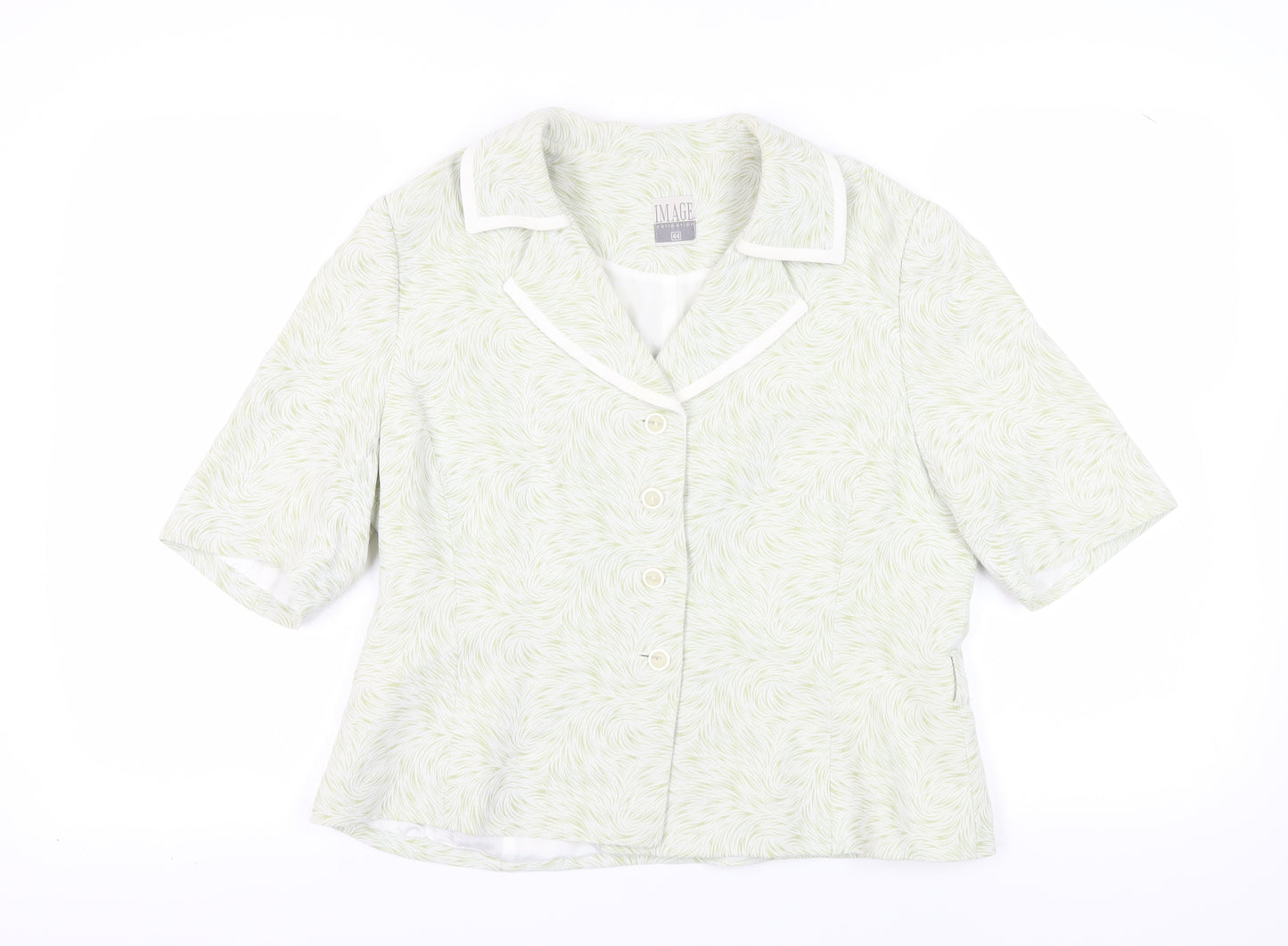 Image Collection Women's Green Size 16 Short Sleeve Jacket