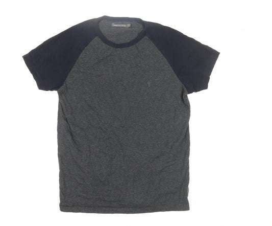 French Connection Men's Grey Cotton T-Shirt, Medium