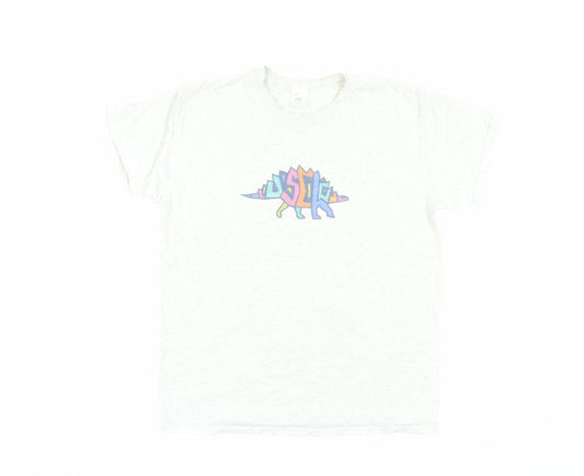 G&G Unisex White M Dinosaur Graphic T-Shirt