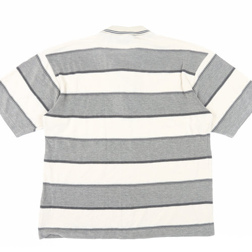 Grand Slam Men's Grey Striped Polo Shirt L Casual