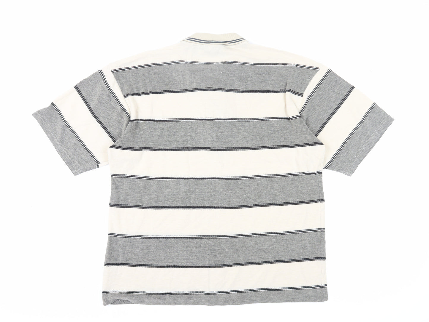 Grand Slam Men's Grey Striped Polo Shirt L Casual