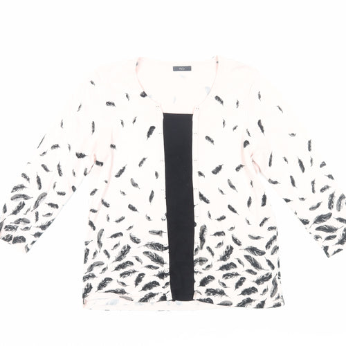 M&Co Women's Pink Feather Cardigan, Size 16