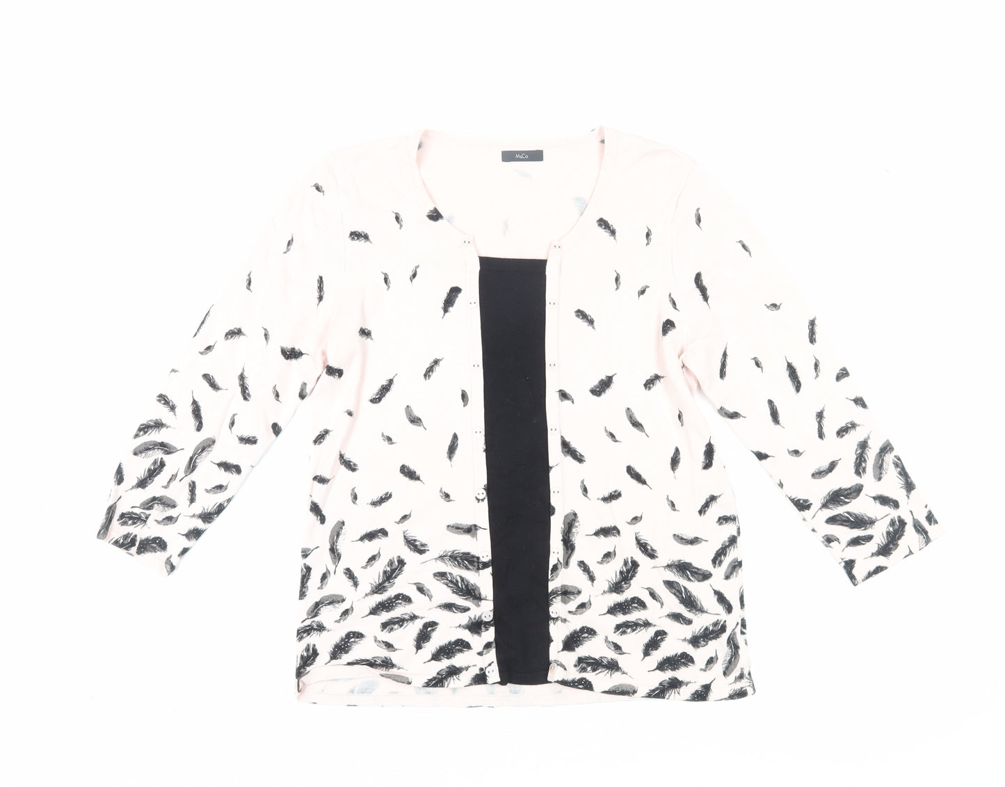 M&Co Women's Pink Feather Cardigan, Size 16