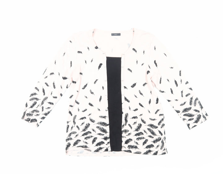 M&Co Women's Pink Feather Cardigan, Size 16