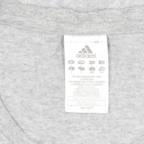 Adidas Men's Grey Regular Fit T-Shirt - Size L