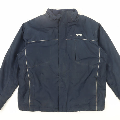 Slazenger Men's Blue Jacket Lined Polyester Zip L