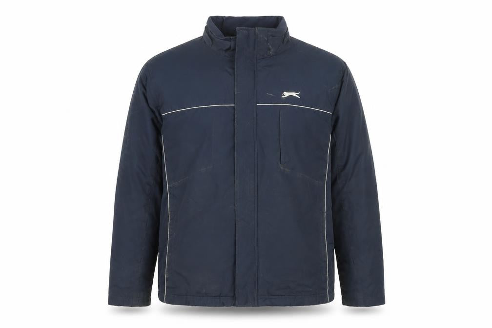 Front view of Slazenger Men's Blue Jacket Lined Polyester Zip L
