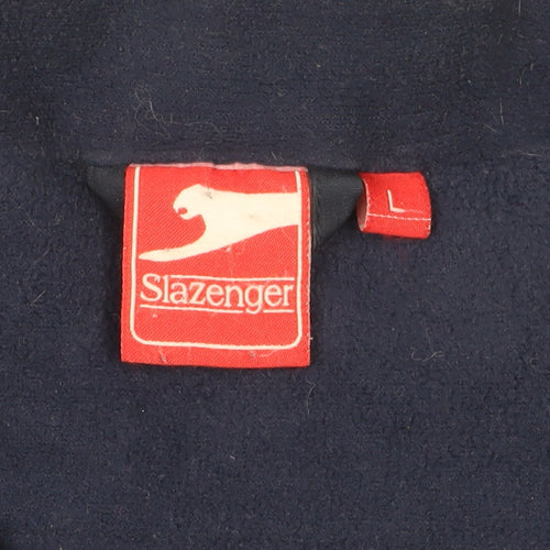 Slazenger Men's Blue Jacket Lined Polyester Zip L