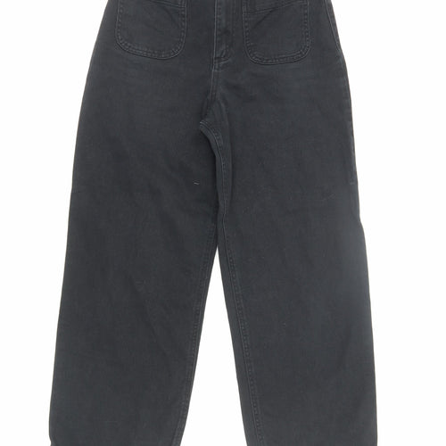 Monki Women's Wide-Leg Black Jeans, Size 4, Relaxed Fit