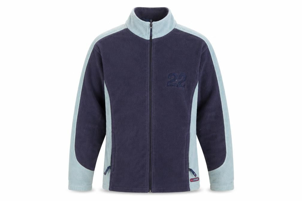 Front view of U.S. Athletic Men's Blue Fleece Jacket -, size S
