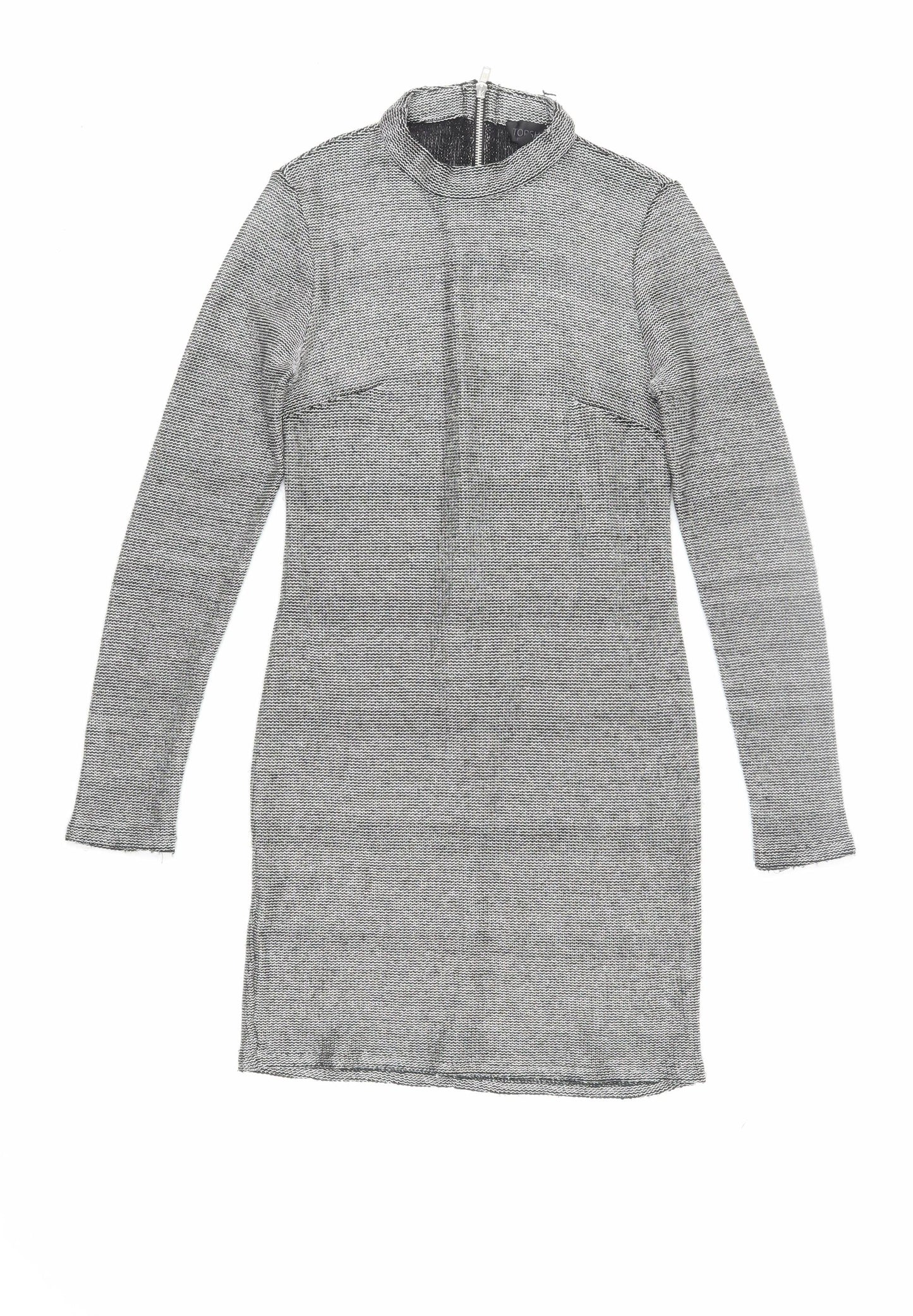 Topshop Women's Grey Sheath Dress Size 10