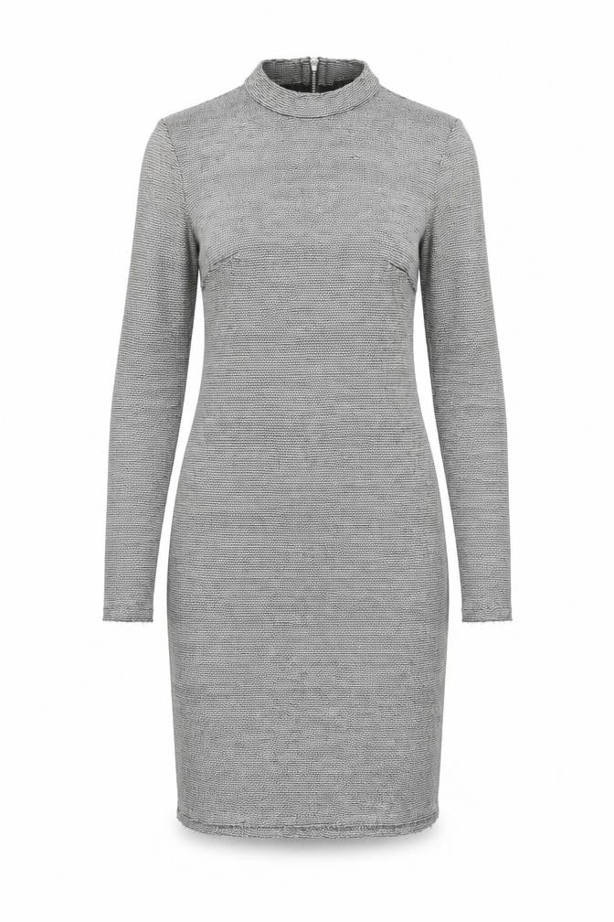 Front view of Topshop Women's Grey Sheath Dress, size 10