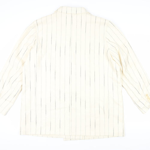 H&M Women's Ivory Pinstripe Blazer, XL