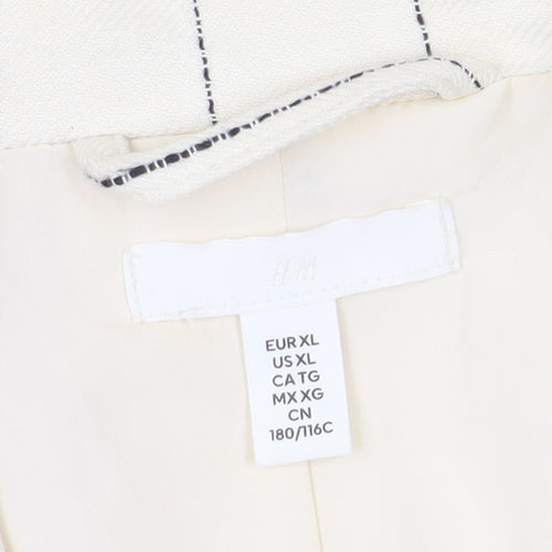 H&M Women's Ivory Pinstripe Blazer, XL