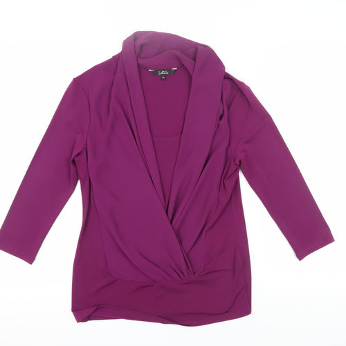 Star Women's Purple Wrap Blouse - Size 14