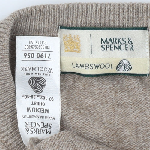 Marks and Spencer Beige Wool Men's Medium Jumper