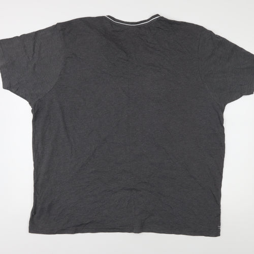 Slazenger Men's Grey V-Neck T-Shirt 3XL, Cotton Blend