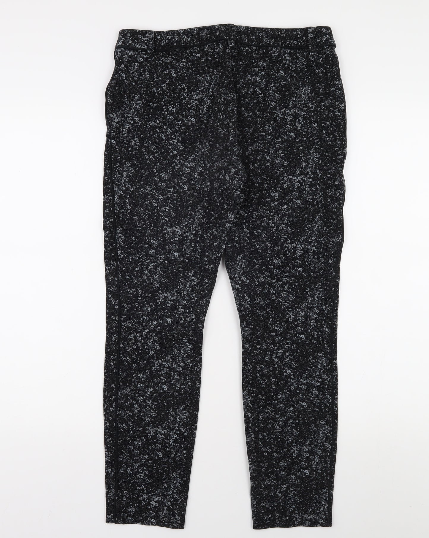GAP Women's Black Slim Ankle Floral Trousers