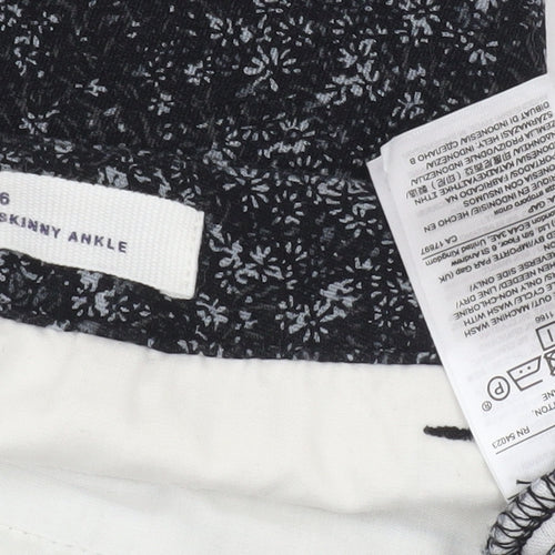 GAP Women's Black Slim Ankle Floral Trousers