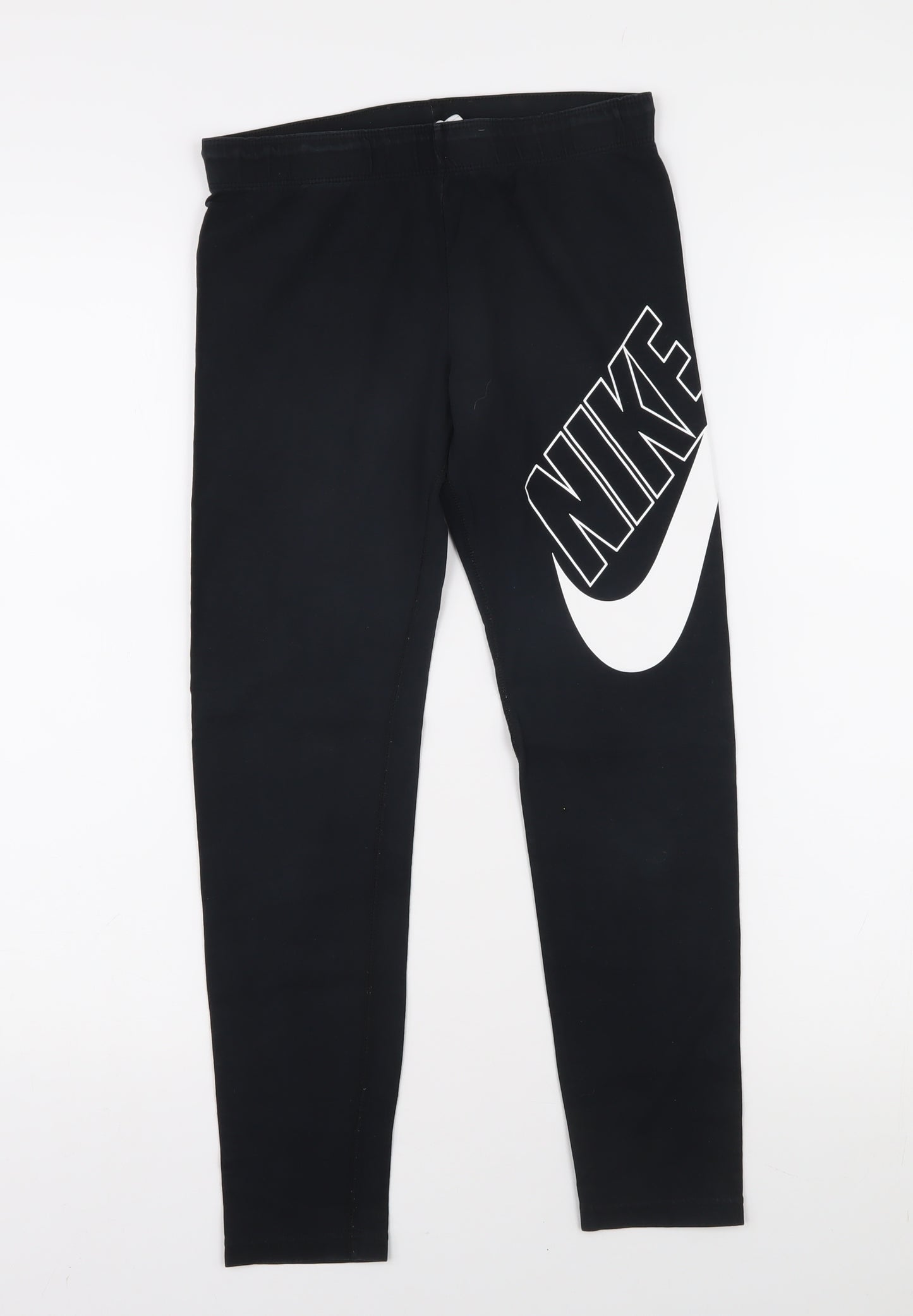 Nike Girls Black Leggings, 11-12 Years, Logo, Activewear