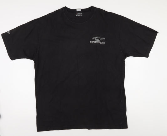 Gildan Men's Black Mustang Cars T-Shirt Size L